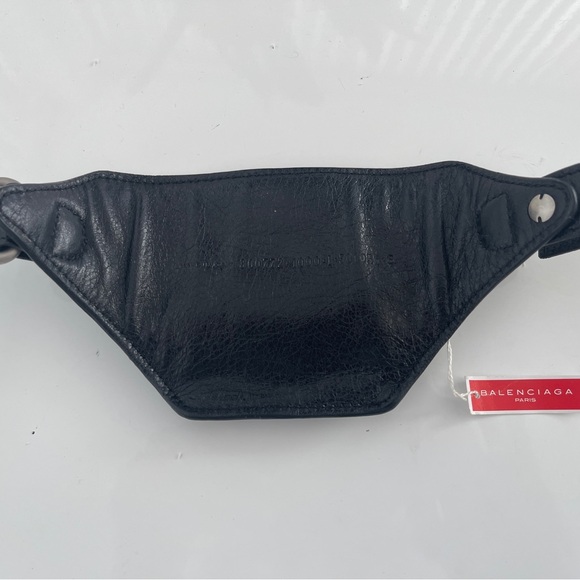 Balenciaga Black Leather Coin Purse Wrap Bracelet - Picture 2 of 5